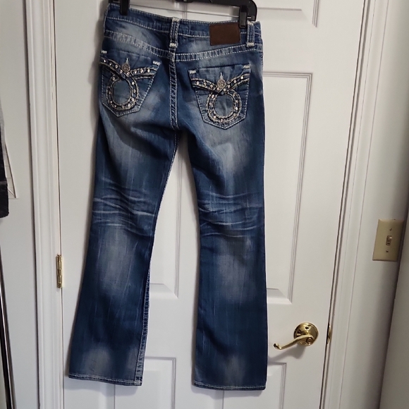 Big Star Women's Blue Boot Cut Jeans with Embellished Pockets - Picture 8 of 8